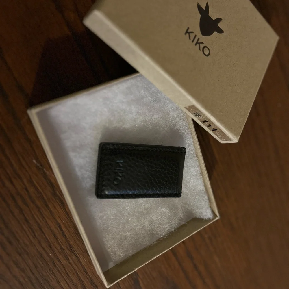 Black Leather Money Clip